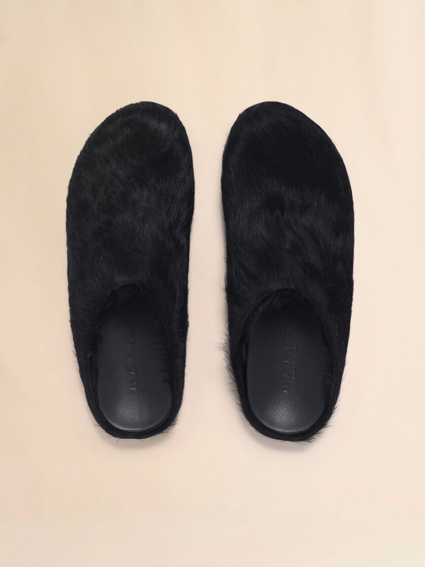 Blue long-hair calfskin Fussbett sabot - Clogs - Image 4