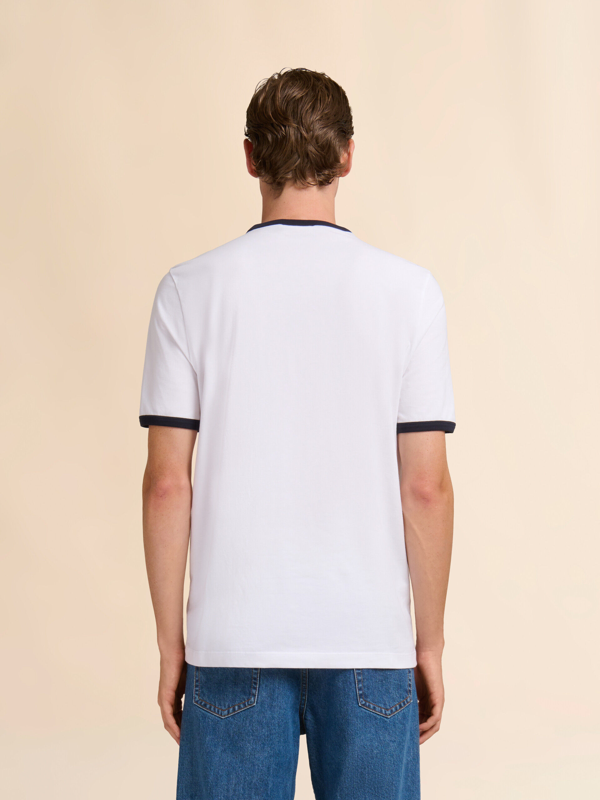 White cotton T-shirt with contrast trims | Marni