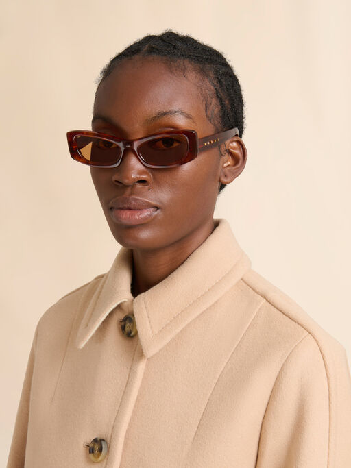 Camel felt cropped jacket - Jackets