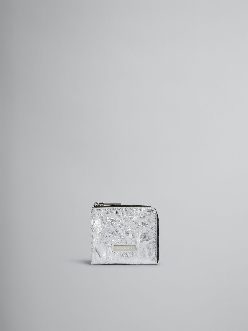 Brieftasche Prisma mit Rundumreißverschluss aus Leder in Silber - Brieftaschen - Image 1