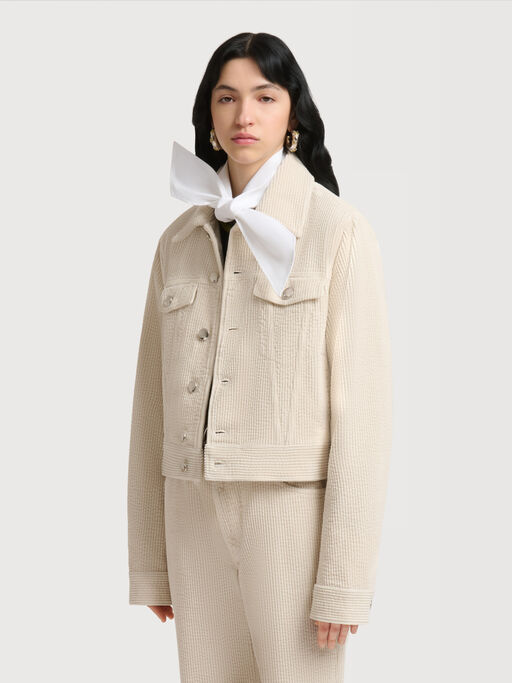 Cream corduroy trucker jacket - Jackets