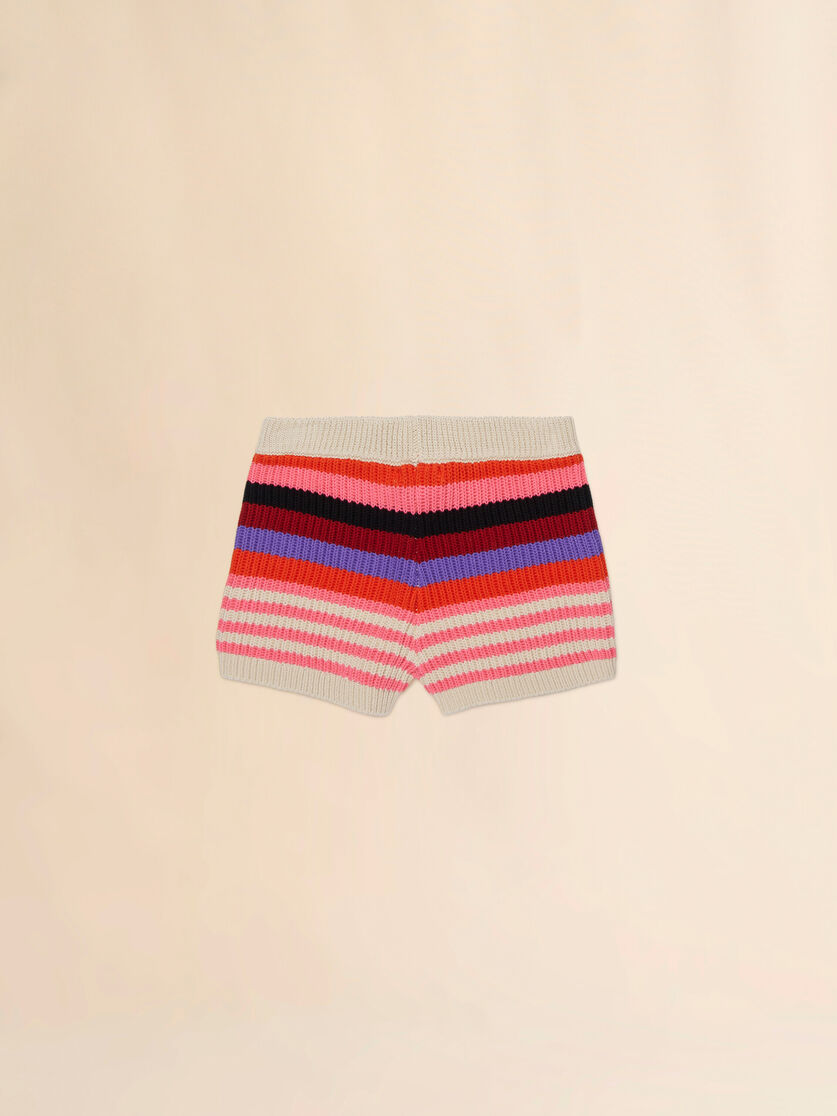 Culotte in maglia di cotone beige a righe, Image 2