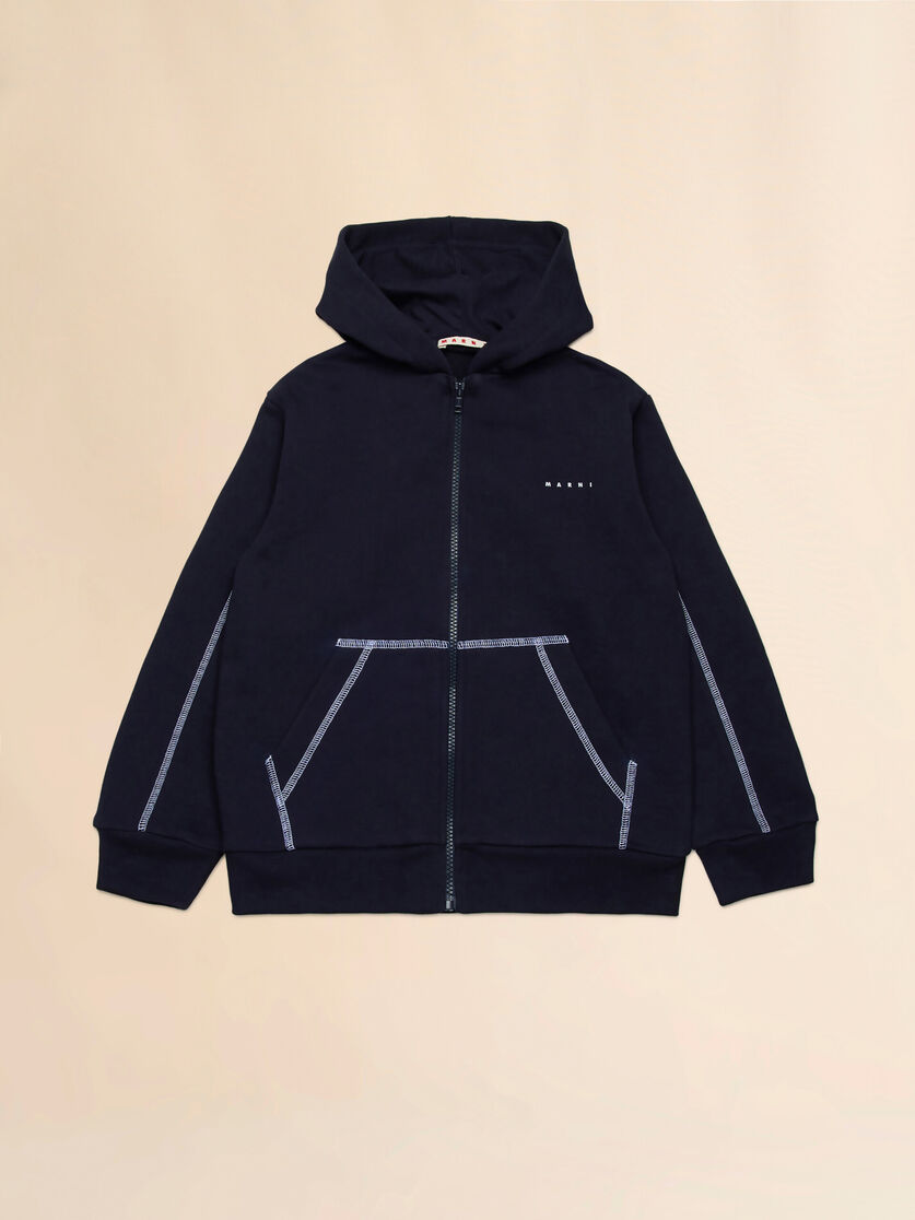 Blue sweatshirt with contrasting seams - Sweaters - Image 1