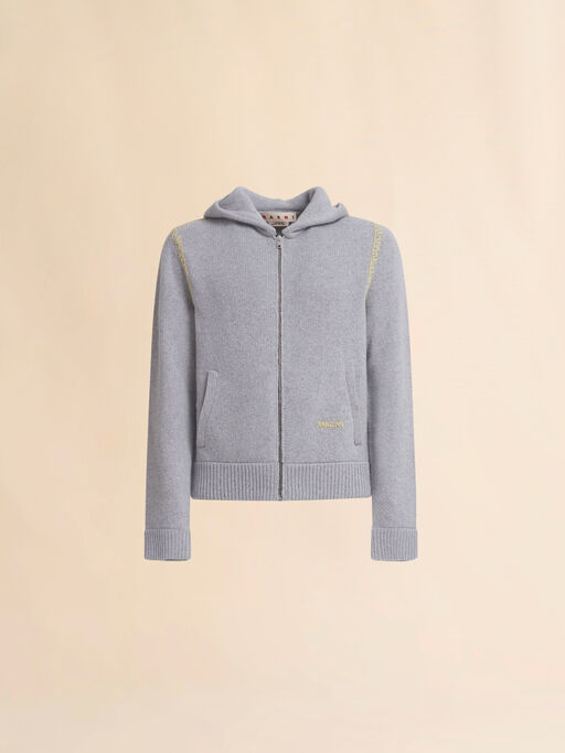 Grey wool-cashmere cardigan with Marni Mending - Pullovers