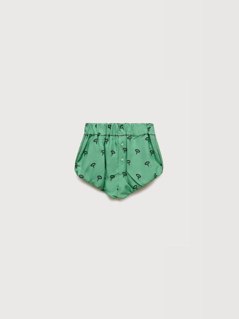 Green silk twill bloomers with floral print, Image 1