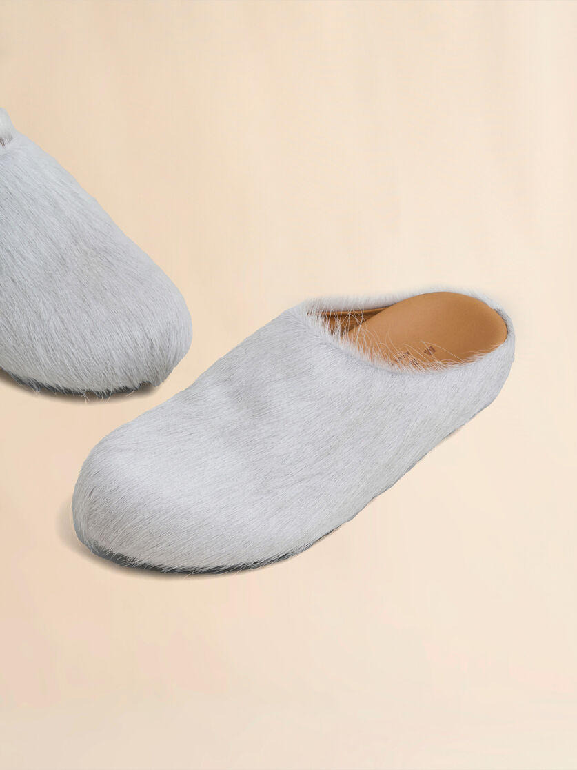 Blue long-hair calfskin Fussbett sabot - Clogs - Image 5