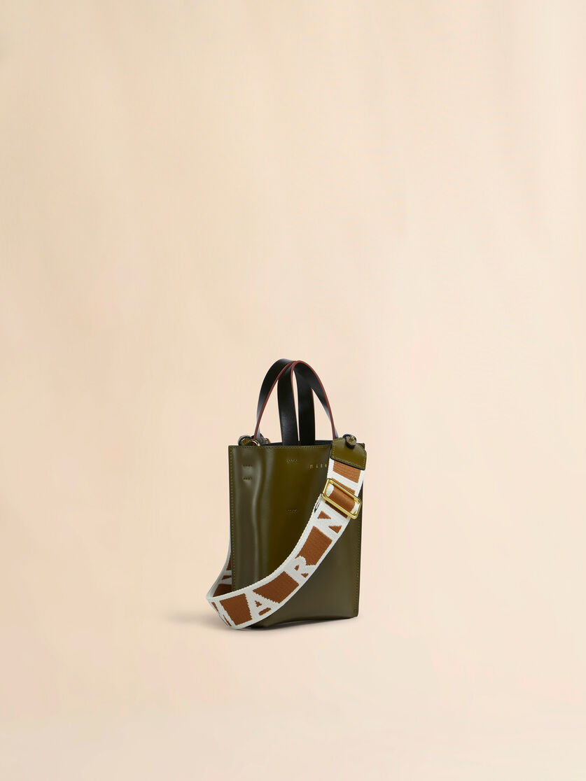 Deep green brown and black leather Museo nano bag - Shopping Bags - Image 6