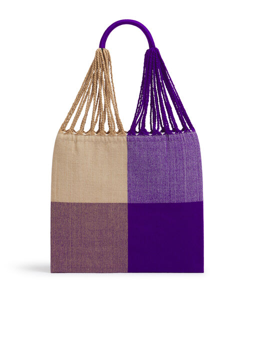 ダークバイオレット MARNI MARKET BIG CHECK HAMMOCK BAG - ハンドバッグ