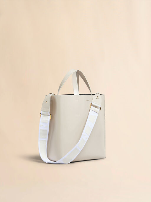 Museo small bag in cream leather - Shopping Bags