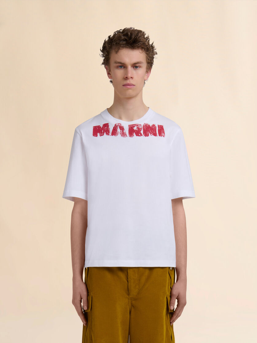 Marni Monolith 프린트 화이트 코튼 티셔츠 - 셔츠 - Image 2