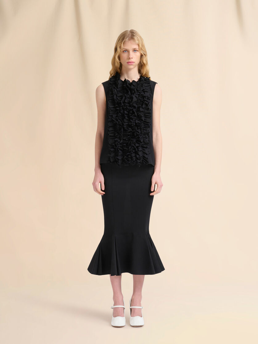 Black jersey skirt with mermaid hem - Skirts - Image 2