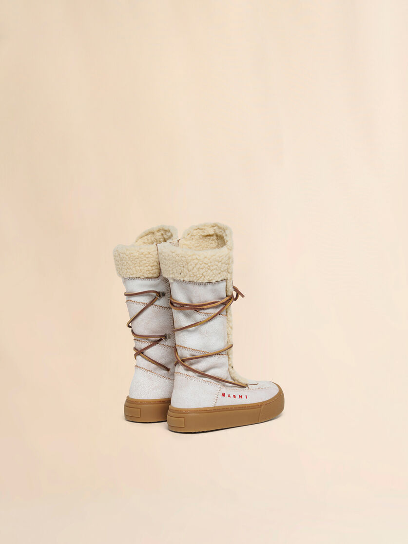 White sheepskin winter boot - Sneakers - Image 3