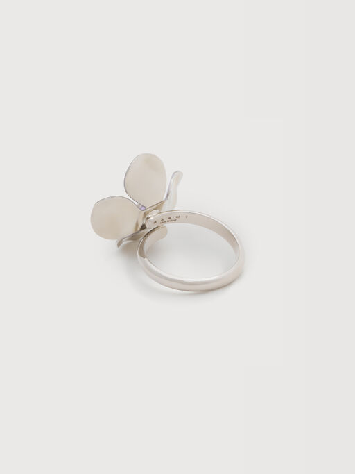 Purple enamel daisy ring - Rings