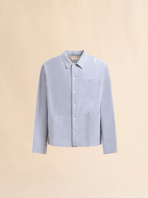 Grey Oxford shirt with Marni Symbol - Shirts