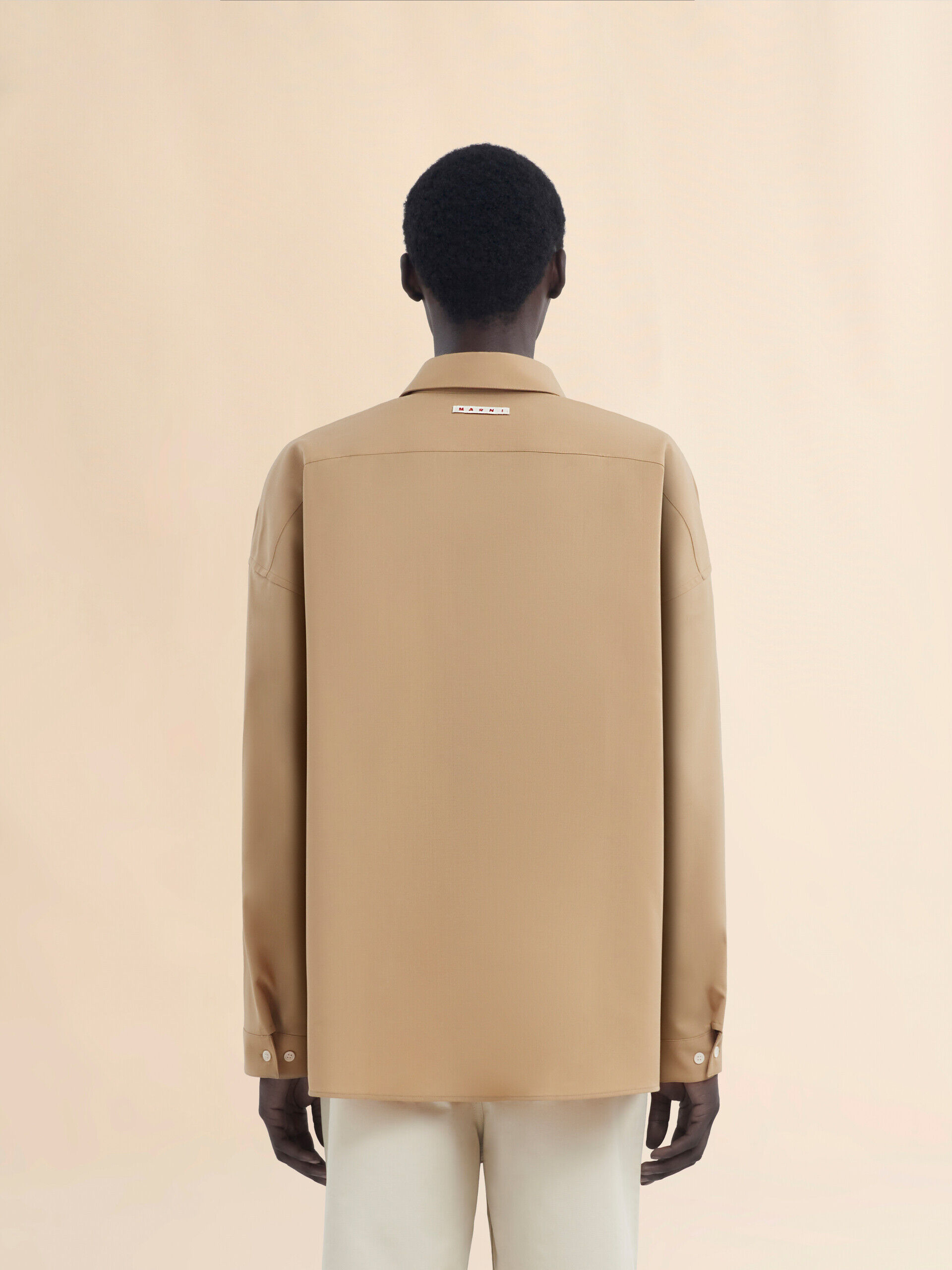 マルニ　ベージュ 半袖38 ベージュ トロピカルウール製長袖シャツ。 | Marni