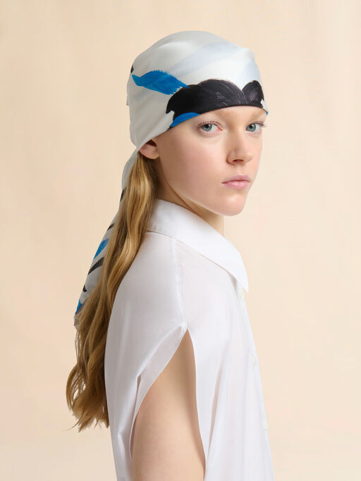 Blue floral print silk foulard - Other accessories