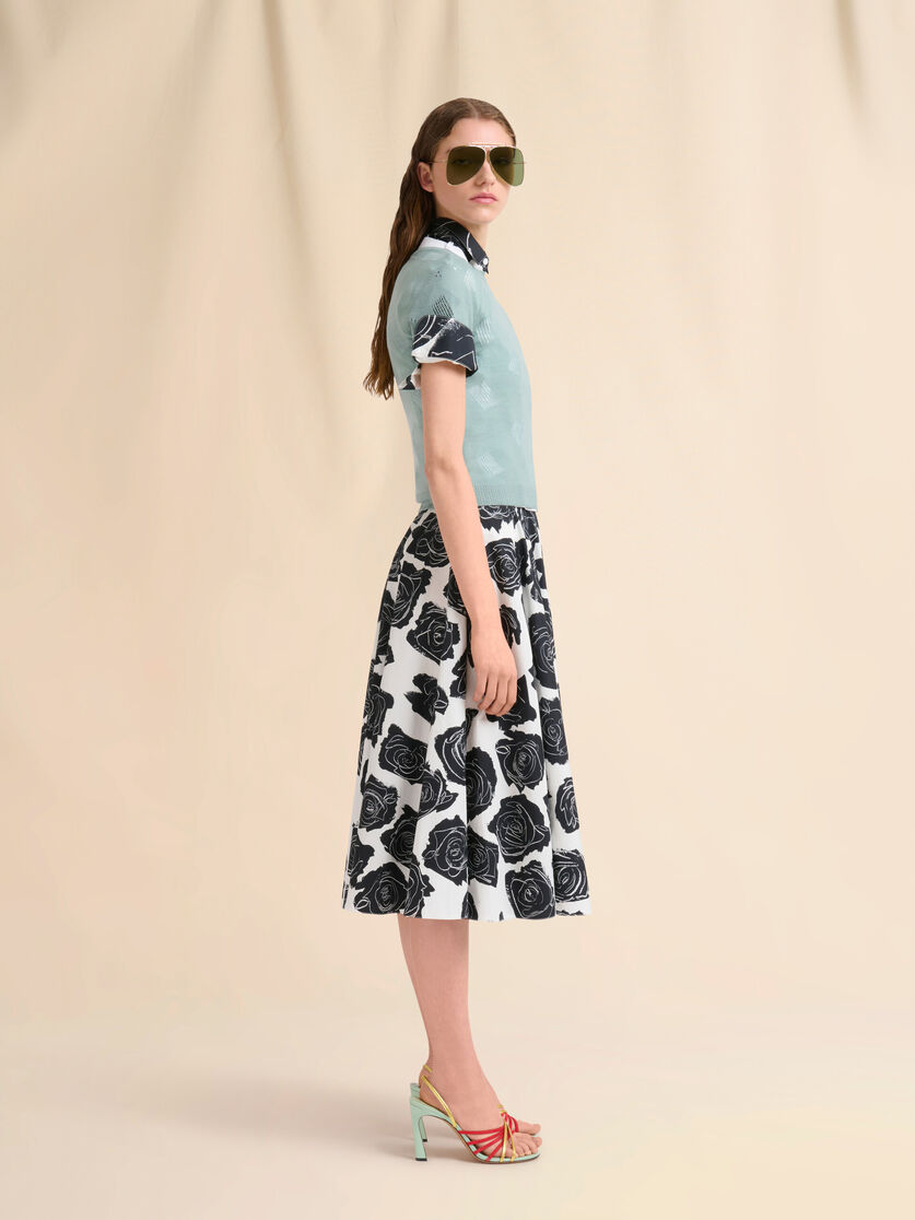 White poplin short-sleeve shirt with Cybele print - Shirts - Image 5
