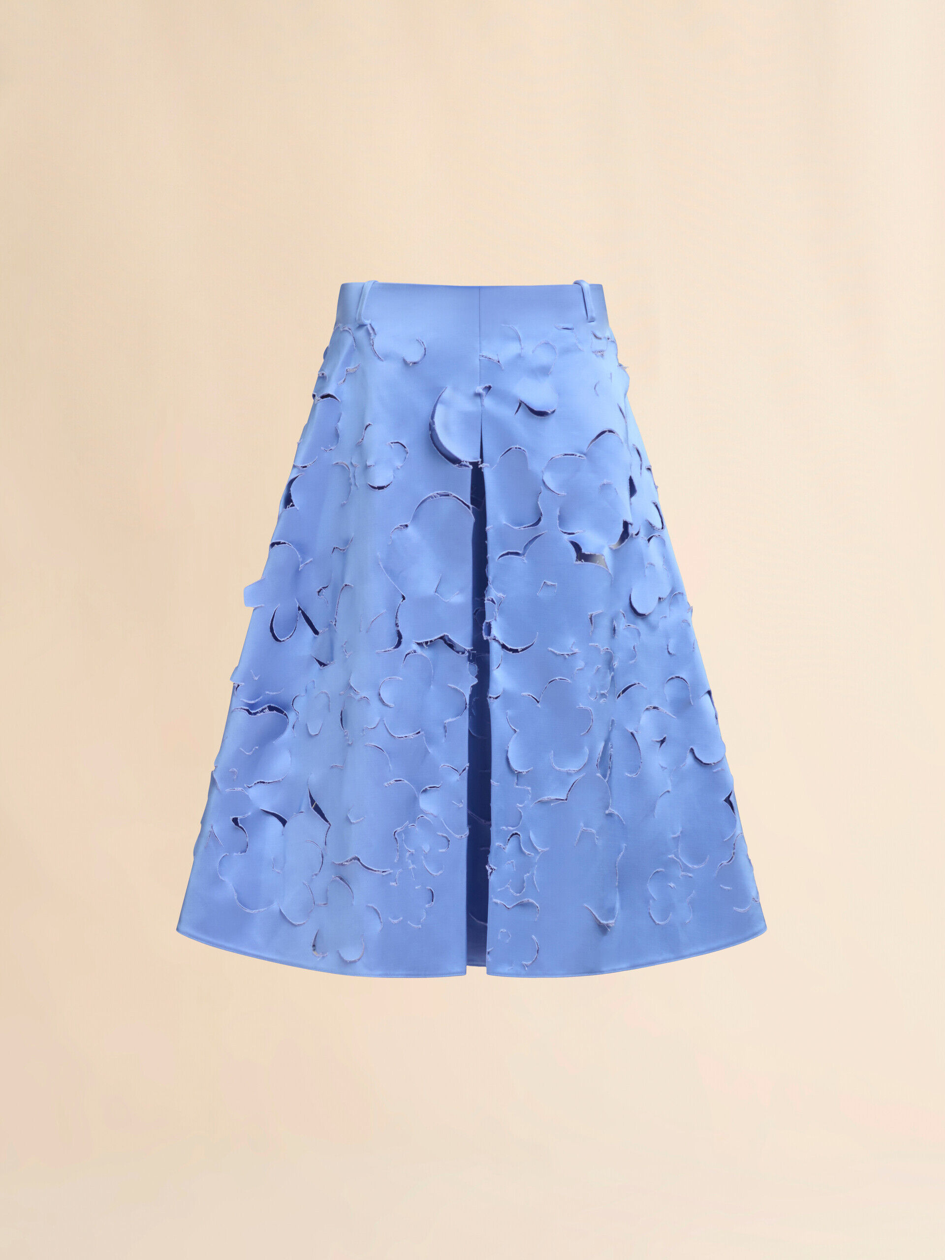 Indigo duchess silk flared skirt with cut-out details | Marni