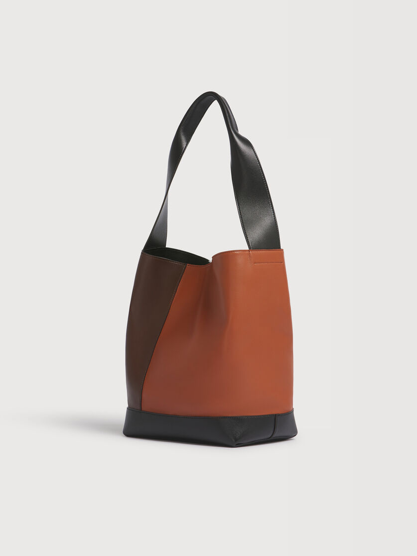 Light brown, dark brown and black leather Pod 2.0 bag, Image 2