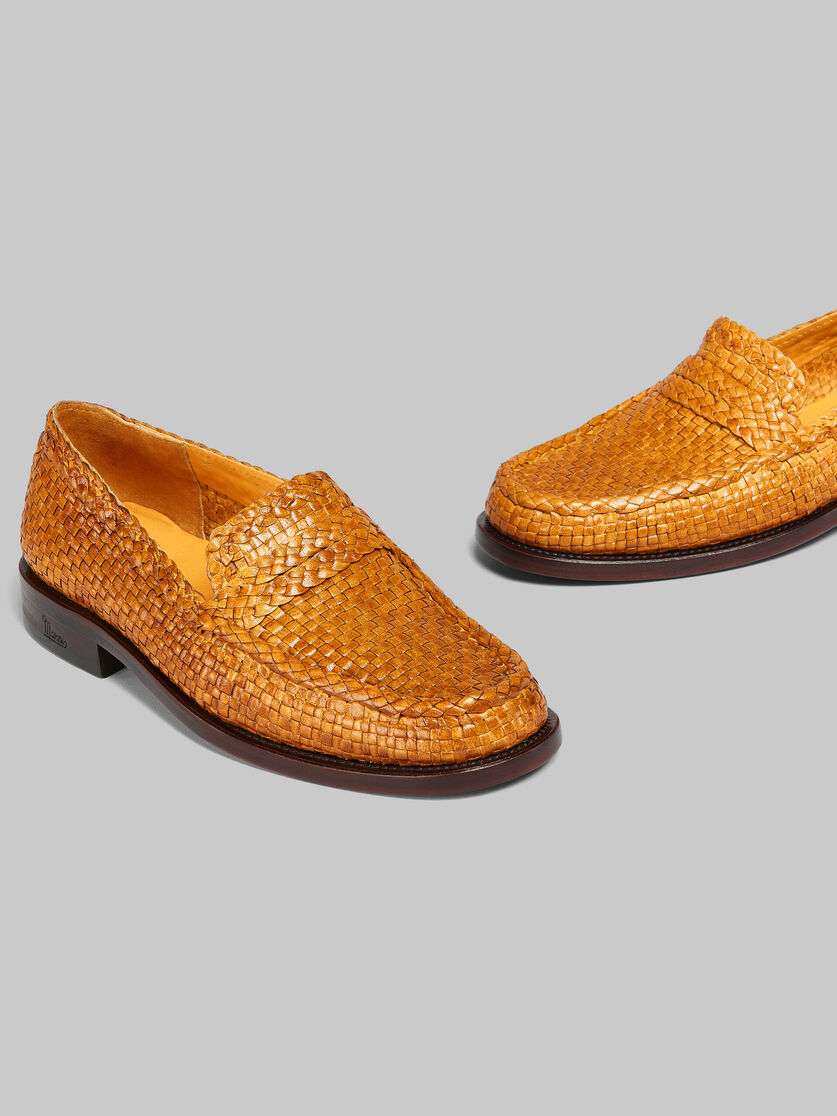 Orange woven leather Bambi loafer - Mocassin - Image 5