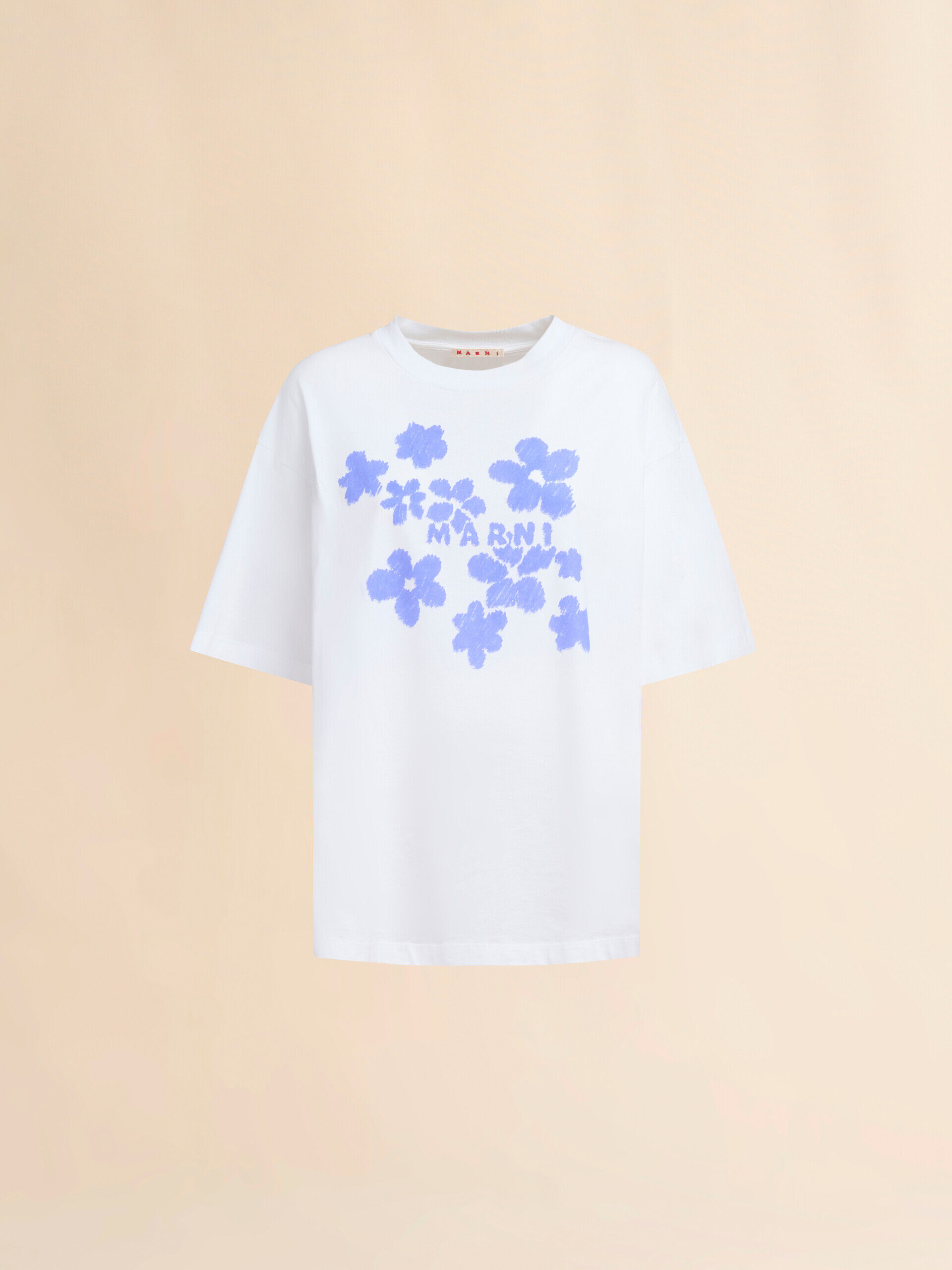 ホワイト コットンTシャツ、Daisy Garden プリント | Marni