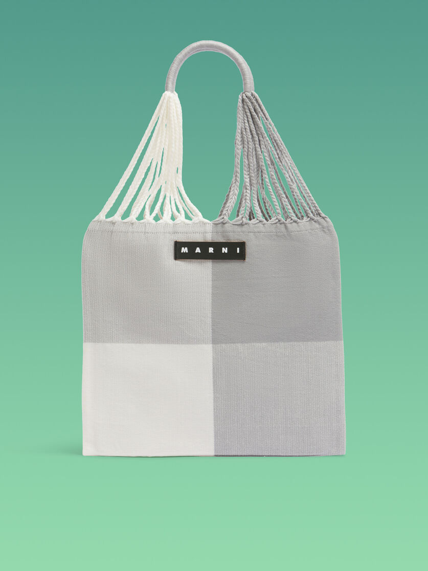 MARNI MARKET ポリエステル ショッピングバッグ ハンモック風ハンドル付き グレー/ターコイズ/レッド - ハンドバッグ - Image 1