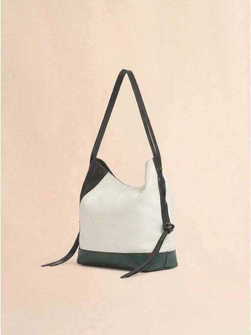 White black and green leather Pod 2.0 small hobo bag - Shoulder Bags
