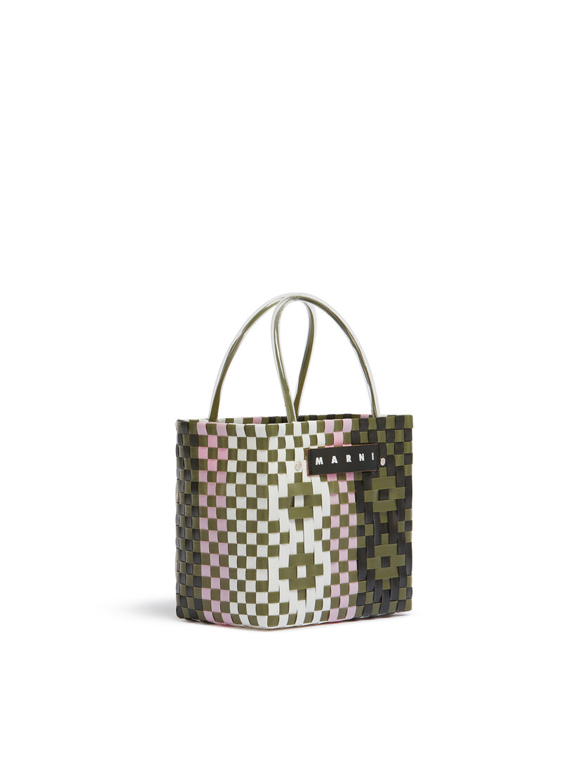 Borsa MARNI MARKET MINI BASKET in intrecciato a rombi rossi - Borse shopping - Image 2