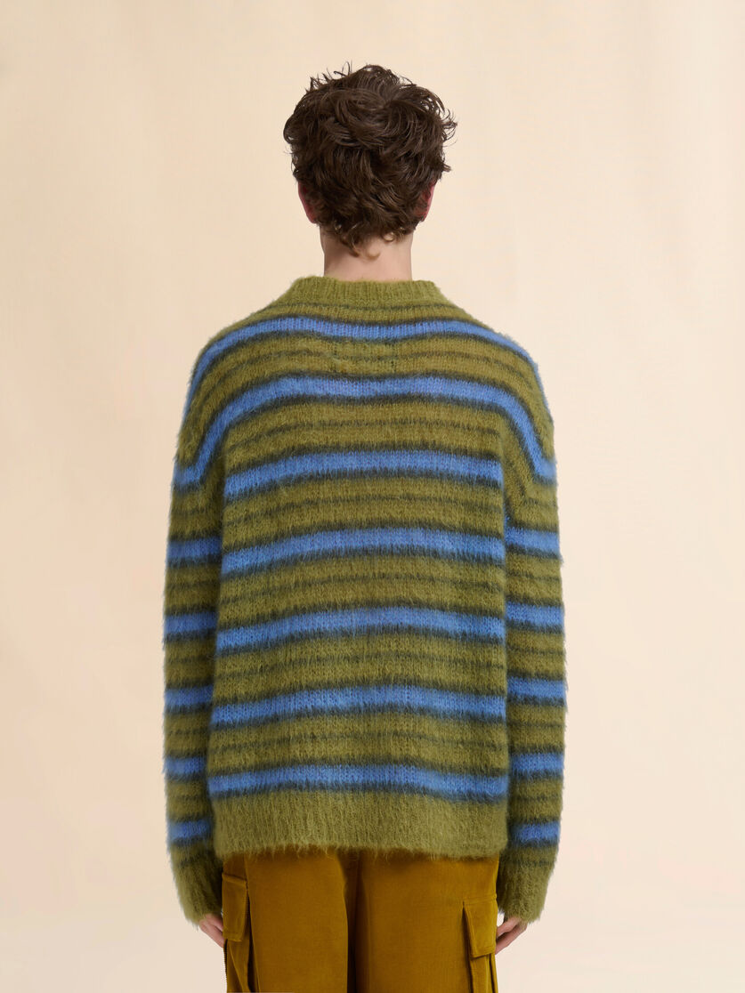 Grau gestreifter Pullover aus Mohair - Pullover - Image 3