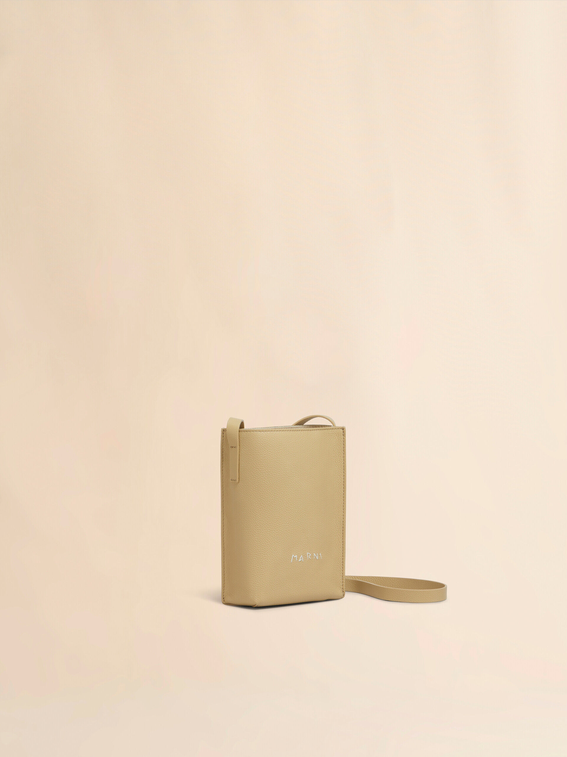 ショルダーバッグ Marni MUSEO SHOULDER BAG - Across body bag Brown leather Museo Nano Bag with Marni Symbol embroidery