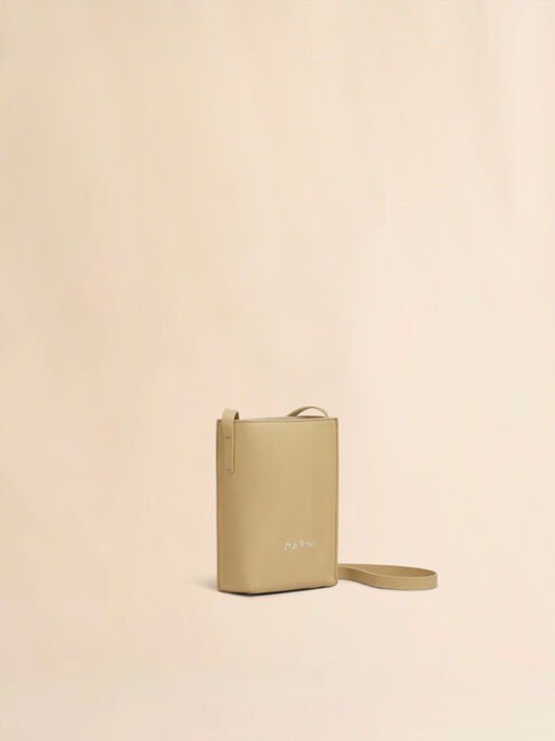 Brown leather Museo Nano Bag with Marni Symbol embroidery - Shoulder Bags
