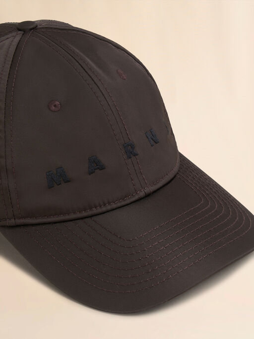 Brown twill baseball cap with logo - Hats