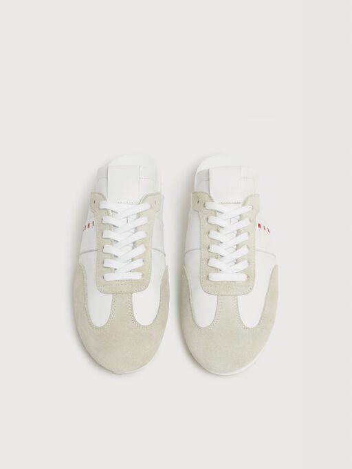 White nappa leather and suede Softy Soccer slip-on sneaker - Sneakers