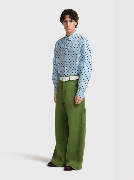 Green cotton loose workwear trousers - Pants