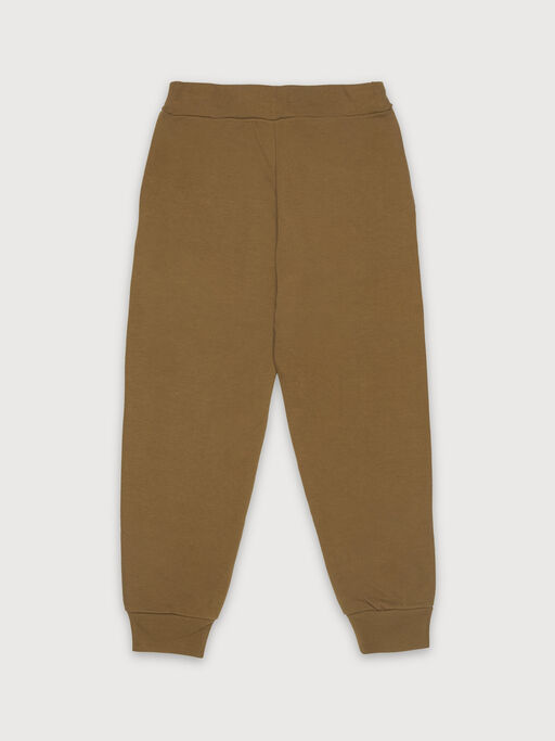 Brown cotton joggers with bold Marni logo - Pants