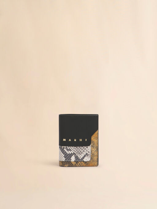 Black, grey and brown leather bifold wallet - Wallets