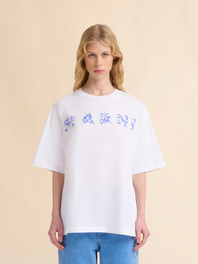 T-shirt with indigo Pop Fields Marni logo - T-shirts - Image 2