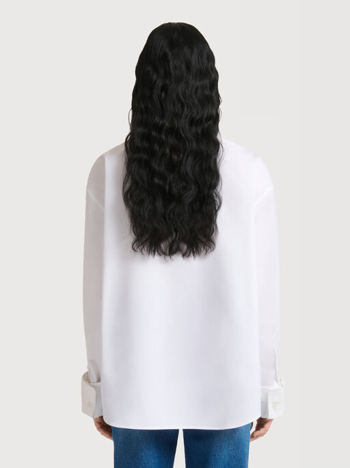 White poplin shirt with neck tie - Shirts