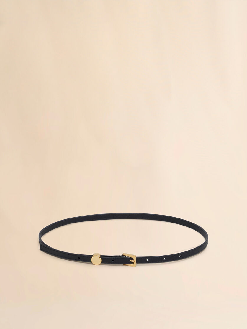 Black leather Envelope belt - Belts - Image 1