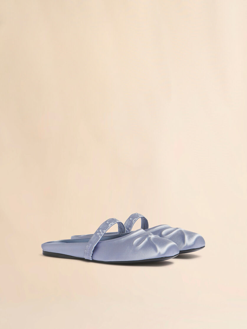 Light grey satin Little Bow sabot ballet flat - Ballet Shoes - Image 2
