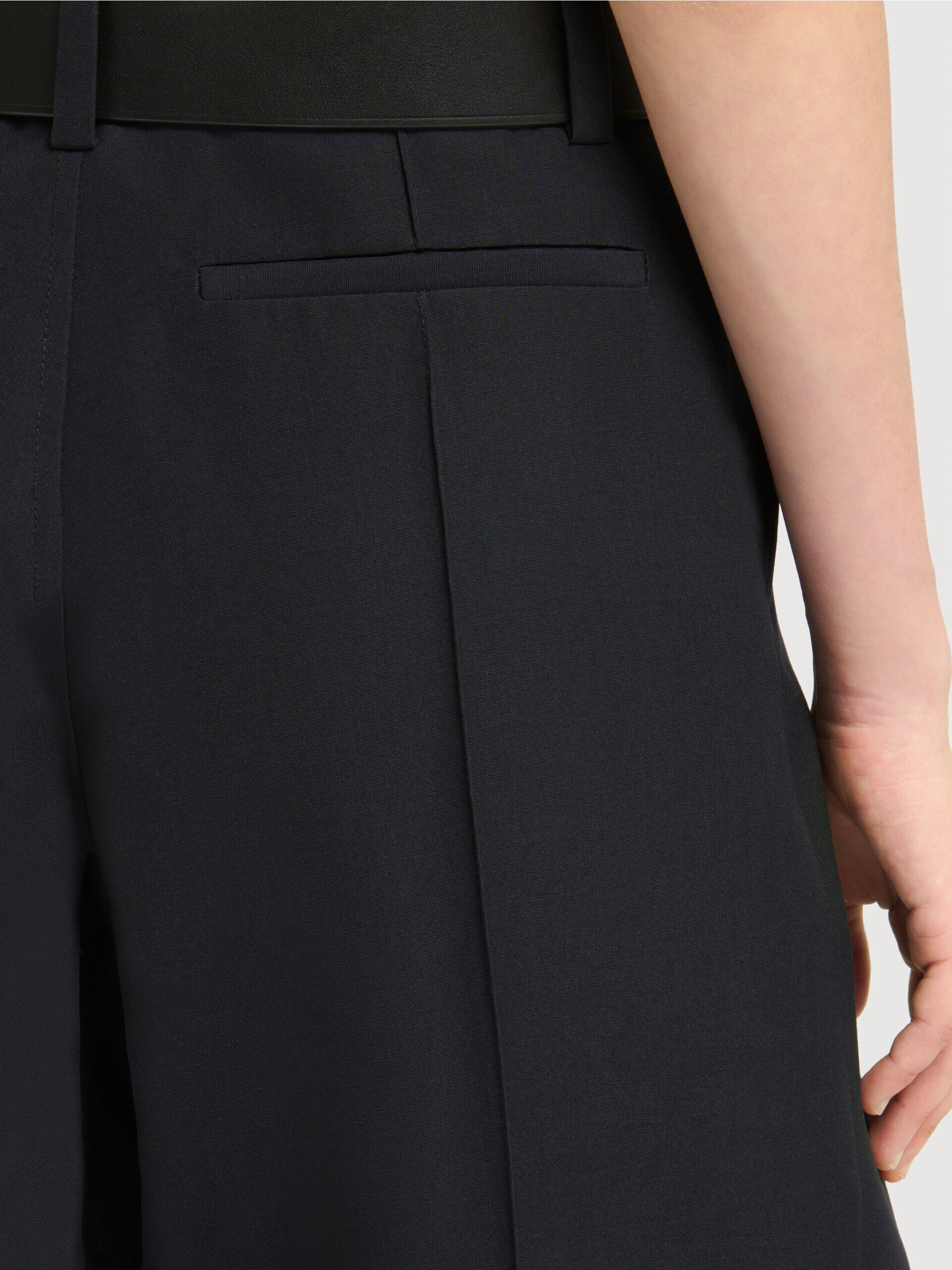 marni ブラックウールトラウザーズ ブラック ウール ワイドレッグトラウザー | Marni