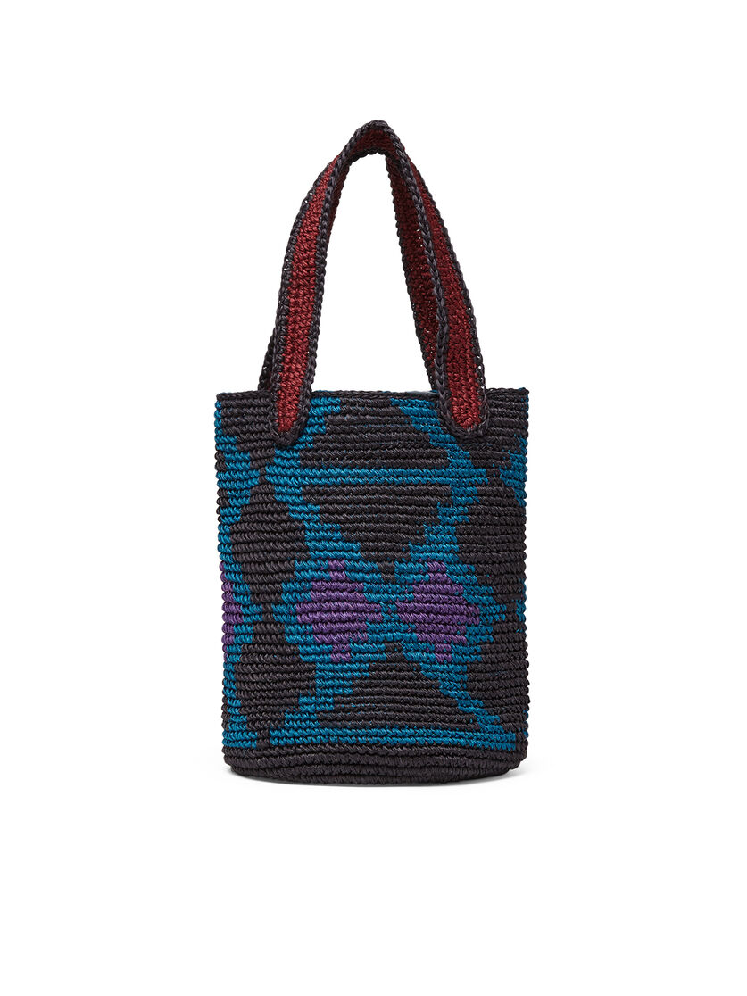 Mehrfarbige MARNI MARKET Tasche aus Naturfaser in Schwarz - Shopper - Image 3