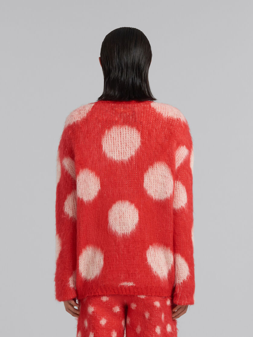 Red mohair jumper with maxi polka dots - Pullovers - Image 3