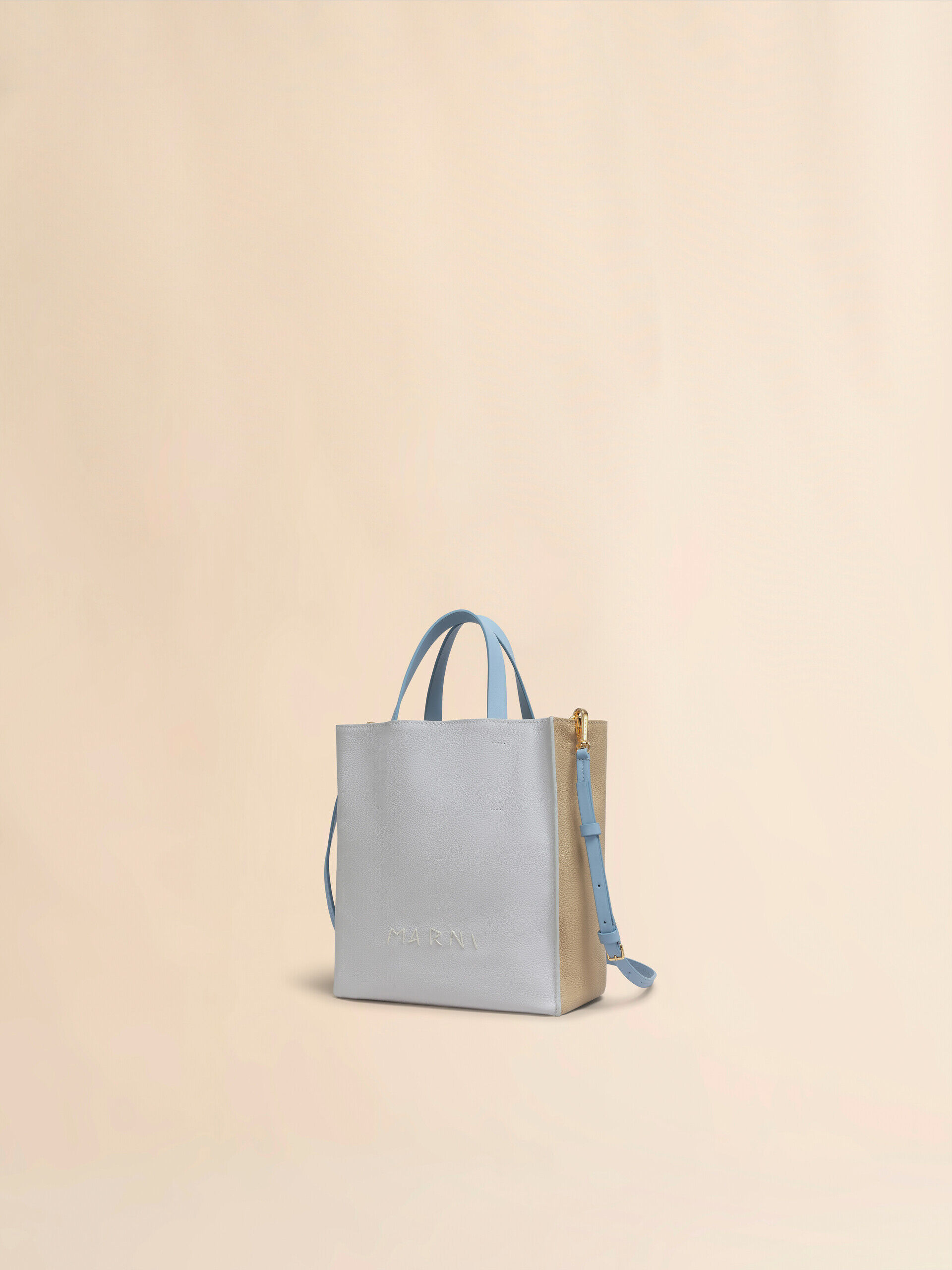 【MARNI】MUSEO SOFT MINI TOTE BAG MUSEO SOFT mini bag in black and green leather | Marni