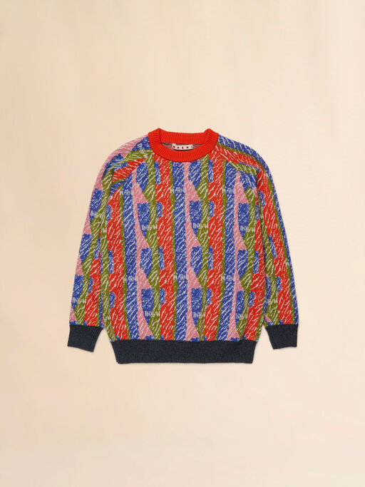 Multicolour patterned wool blend jumper - Knitwear