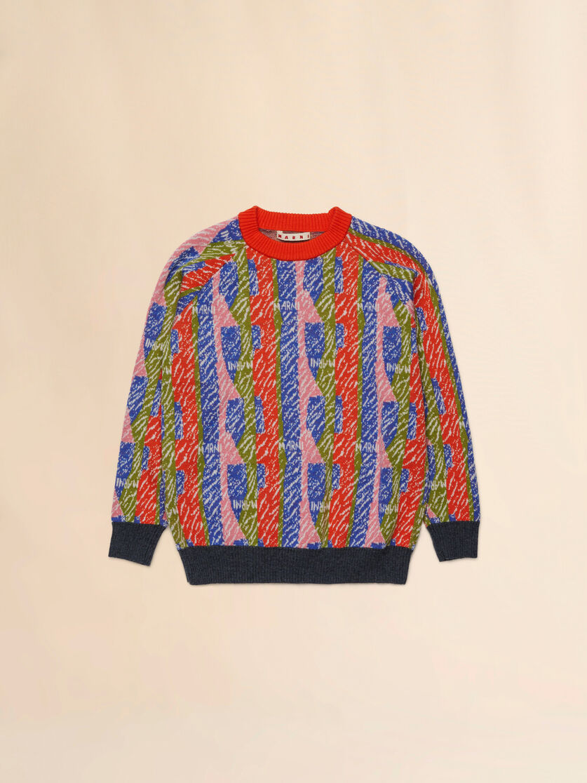 Multicolour patterned wool blend jumper - Knitwear - Image 1