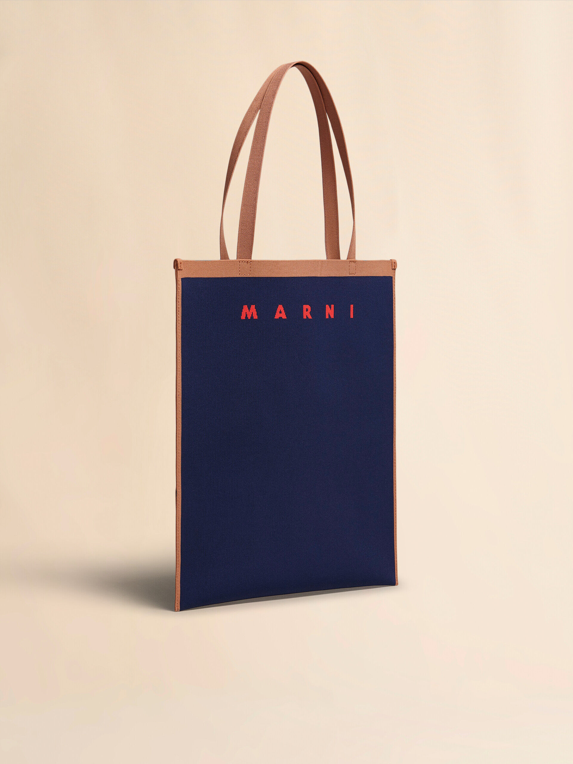 ブルー&ブラウン ニットファブリックTRUNK SOFT | Marni