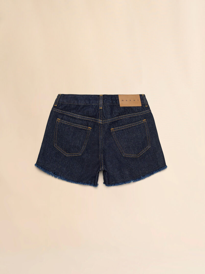 Shorts en denim oscuro con pedrería - Pantalones - Image 2