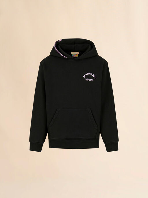 Marni + Madhappy black cotton hoodie with animal print - Sweaters