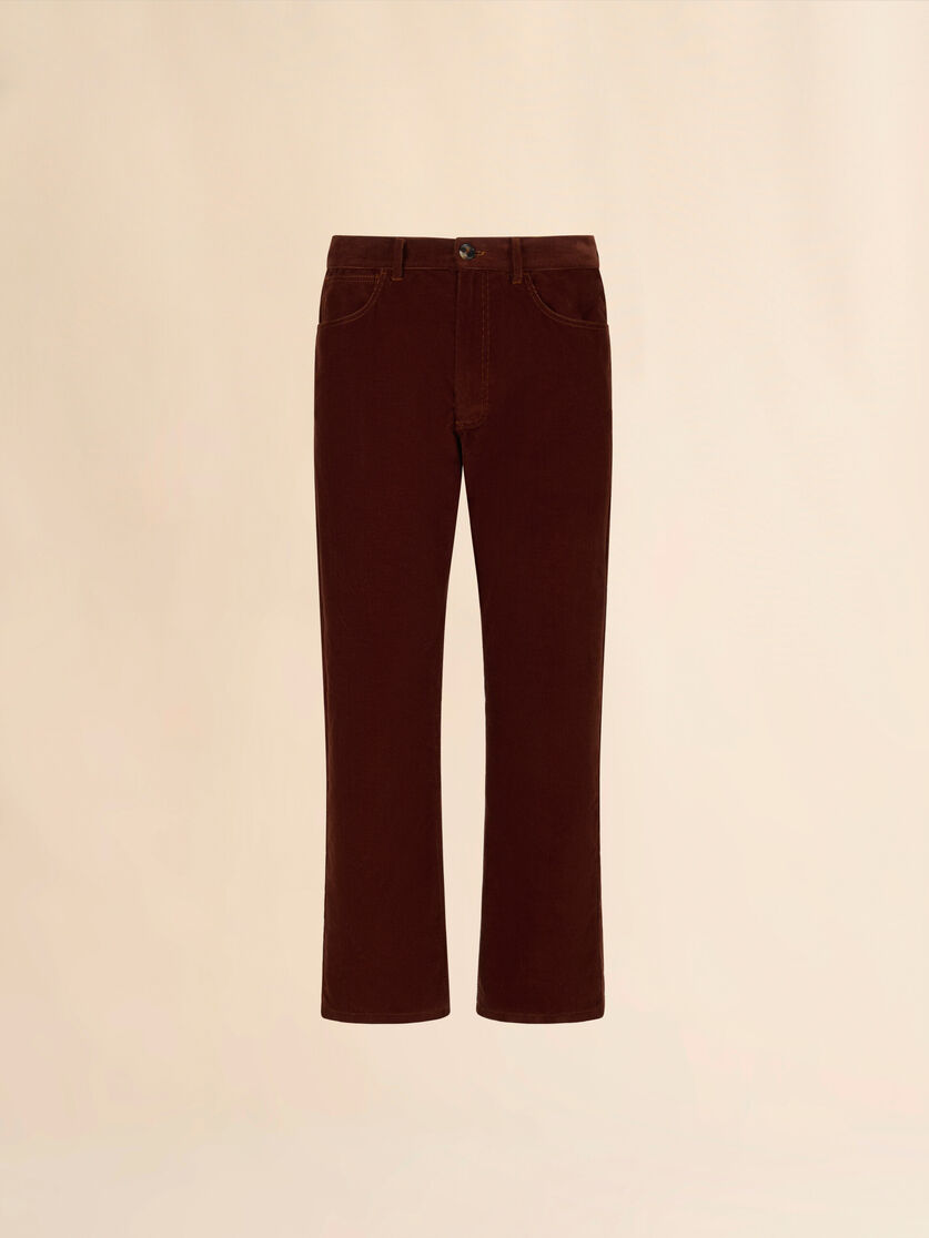 Brown corduroy trousers with Trunkaroo logo - Pants - Image 1